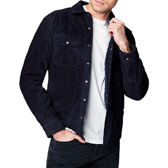 Blanknyc Suede Shirt Jacket True Blue Size XL